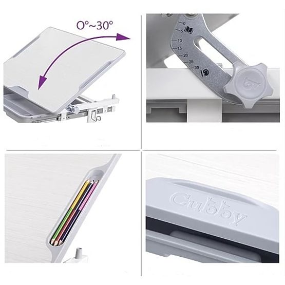 Children writing table + chair Cubby Lupin - grey