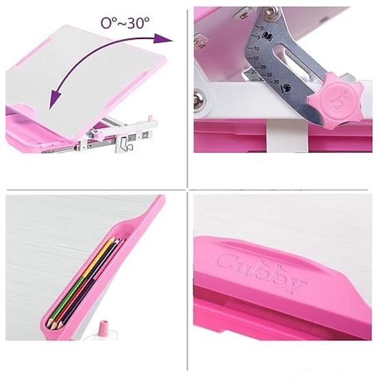 Children writing table + chair Cubby Lupin - pink