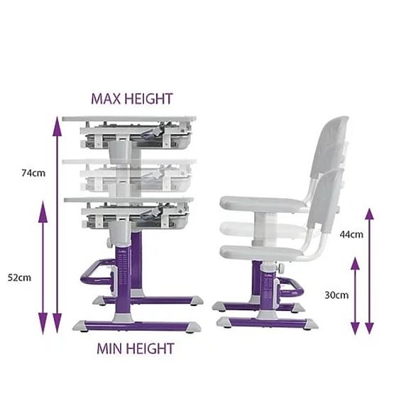 Children writing table + chair Cubby Lupin - violet