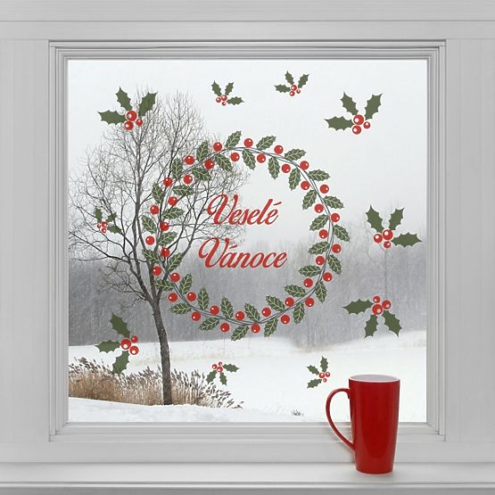 Christmas decoration to window - Christmas wreath