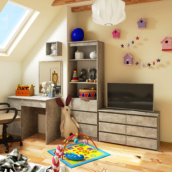 CL100 6-Drawer Concrete Dresser