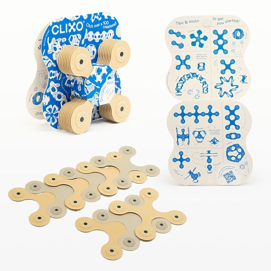 Clixo Designer Pack Magnetic Building Set, Beige
