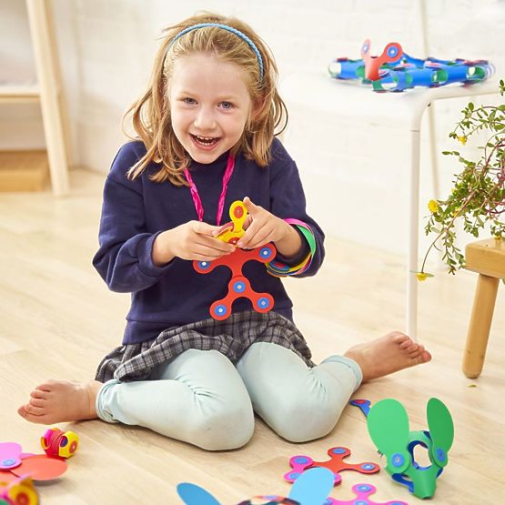 Clixo flexible magnetic kit, 42 pcs - Rainbow