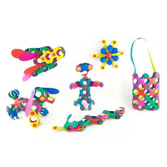 Clixo flexible magnetic kit, 42 pcs - Rainbow
