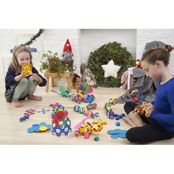 Clixo flexible magnetic kit, 42 pcs - Rainbow