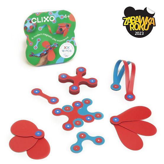 Clixo Itsy Magnetic Blocks, Pink-Turquoise