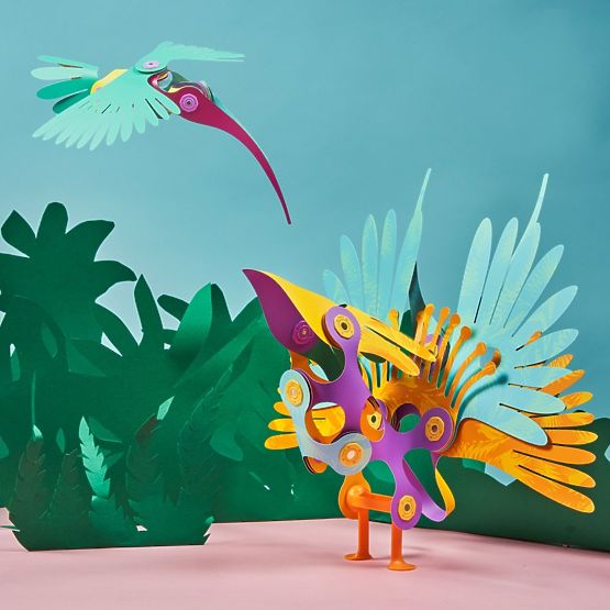 Clixo, Tropical Birds from the Rainforest, Magnetic Building Set 22 pcs