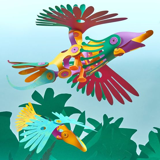 Clixo, Tropical Birds from the Rainforest, Magnetic Building Set 22 pcs
