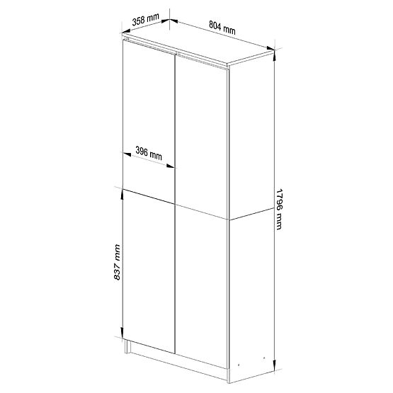 CLOSED SHELF R80 2D 8P CLP OAK SONOMA / WHITE