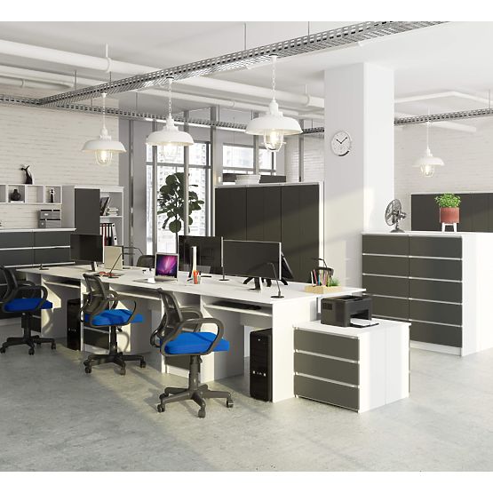 CLP WRITING DESK 135cm PK WHITE / GRAY