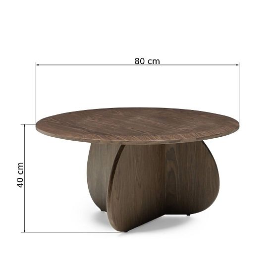 Coffee Table Noku 80 cm, Dark Walnut