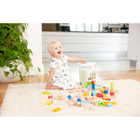 Colored wooden blocks 100 pcs