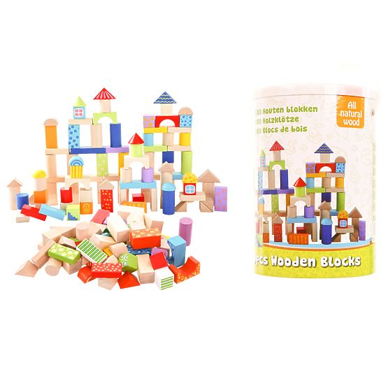 Colored wooden blocks 100 pcs