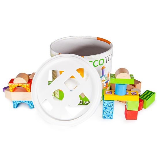 Colored wooden blocks 50 pcs