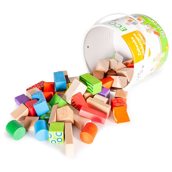 Colored wooden blocks 50 pcs
