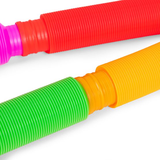 Colorful Sensory Pop Tubes for Kids Anti-Stress Tubes for Connecting 60 Pieces