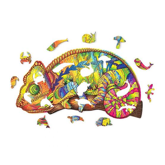 Colorful wooden puzzle - chameleon