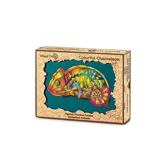 Colorful wooden puzzle - chameleon