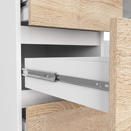 COMPUTER DESK A-11 135 cm 6 DRAWERS WHITE / SONOMA