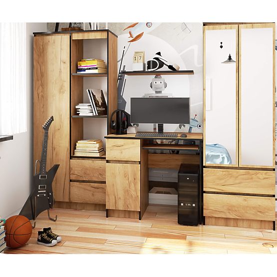 COMPUTER DESK PIKSEL PK CRAFT OAK - LEFT