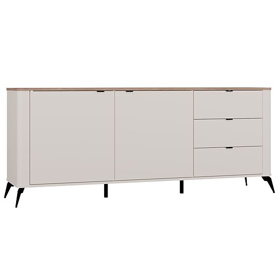 CORDOBA 2D3S Sideboard Cashmere Beige Castello Oak Cabinet 3 Drawers Soft Closing