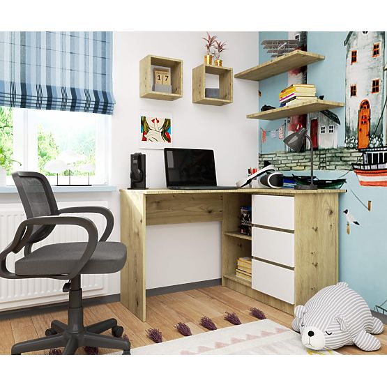 CORNER DESK B16 CLP RIGHT ARTISAN OAK / WHITE