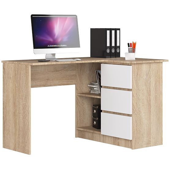 CORNER DESK B16 CLP RIGHT PK SONOMA / WHITE
