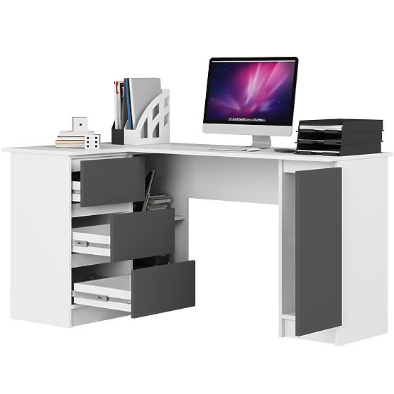 CORNER DESK B20 CLP LEFT WHITE / GRAY