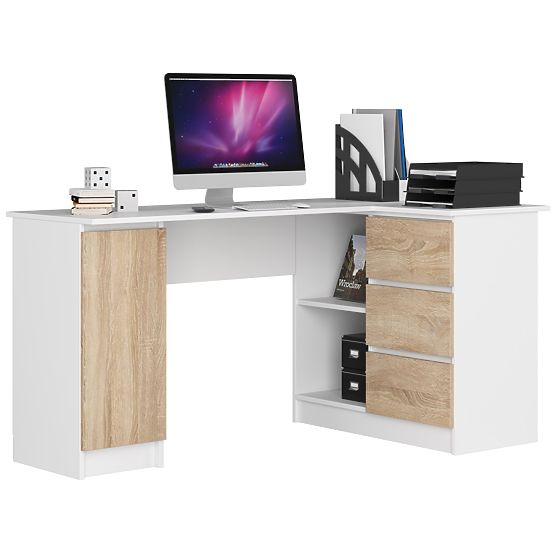 CORNER DESK B20 CLP RIGHT-SIDED PK WHITE / SONOMA
