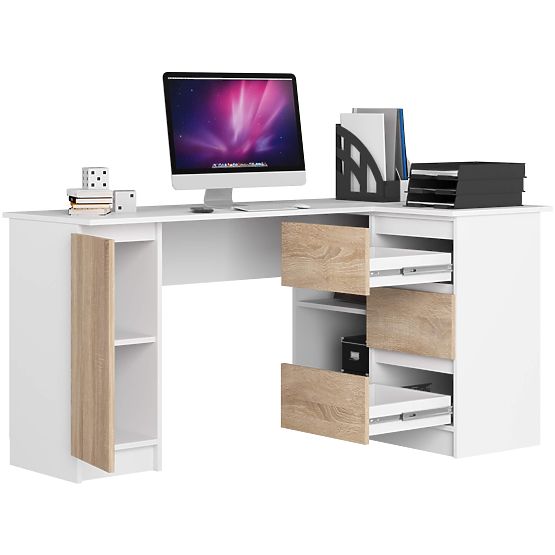 CORNER DESK B20 CLP RIGHT-SIDED PK WHITE / SONOMA