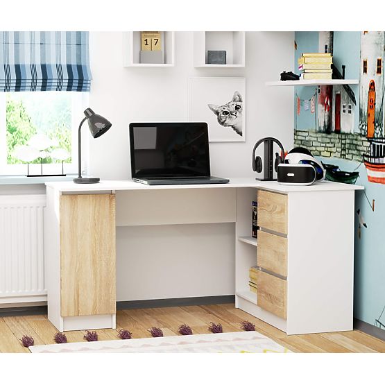 CORNER DESK B20 CLP RIGHT-SIDED PK WHITE / SONOMA