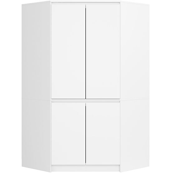 CORNER WARDROBE S100 4D CLP WHITE