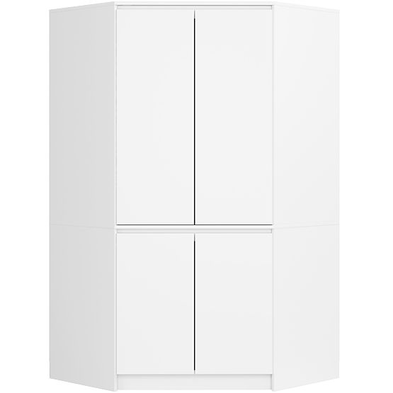 CORNER WARDROBE S100 4D CLP WHITE