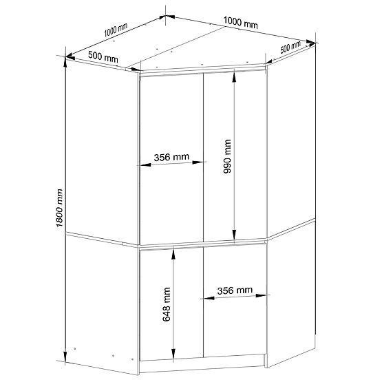CORNER WARDROBE S100 4D CLP WHITE