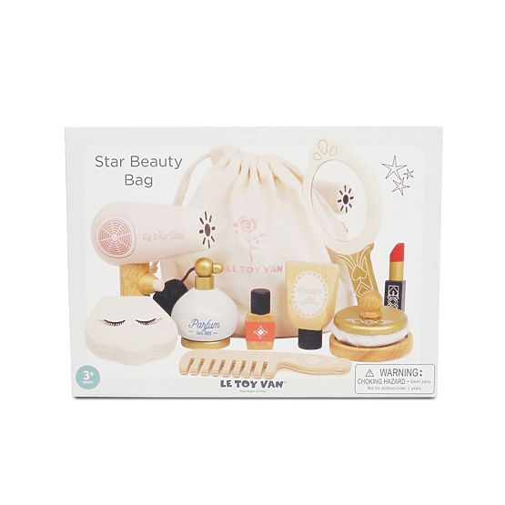 Cosmetic Bag with Wooden Accessories