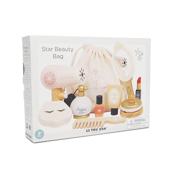 Cosmetic Bag with Wooden Accessories