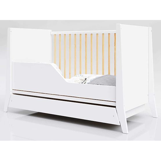 Cosmo Scandi Baby Crib 120x60 White-Natural