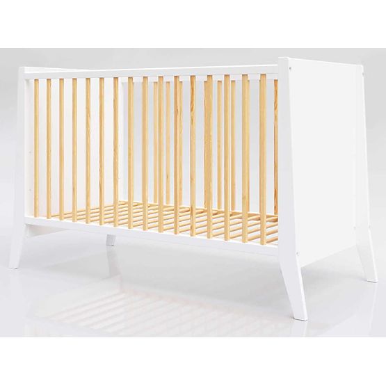 Cosmo Scandi Baby Crib 120x60 White-Natural