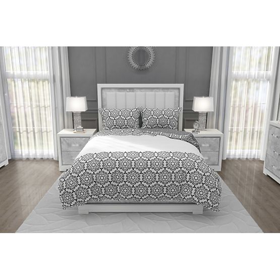 Cotton bedding Glamor flowers 140x200cm + 70x90cm