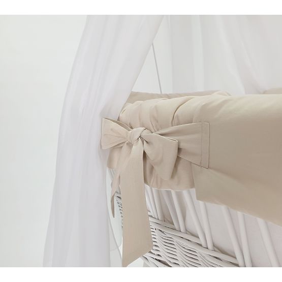 Cotton Bedding Set for Wicker Crib - Beige