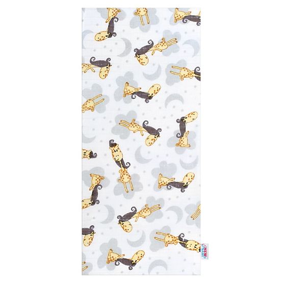 Cotton diaper with print New Baby white brown giraffe White