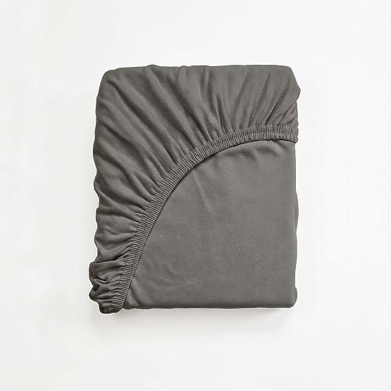 Cotton Fitted Sheet 180x80 cm - Dark Gray