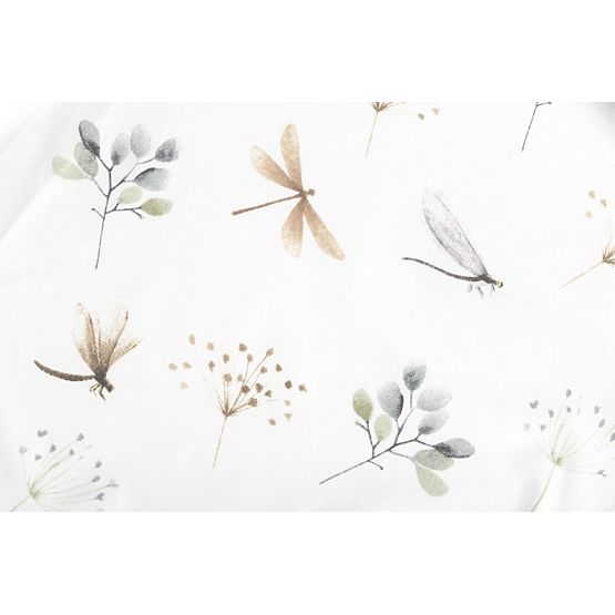 Cotton Fitted Sheet with Elastic - Dragonflies (120x60 cm)