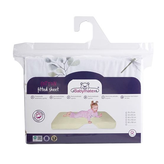 Cotton Fitted Sheet with Elastic - Dragonflies (120x60 cm)