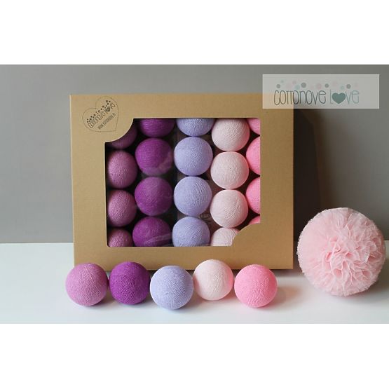 Cotton shining LED balls Cotton Balls - light berry