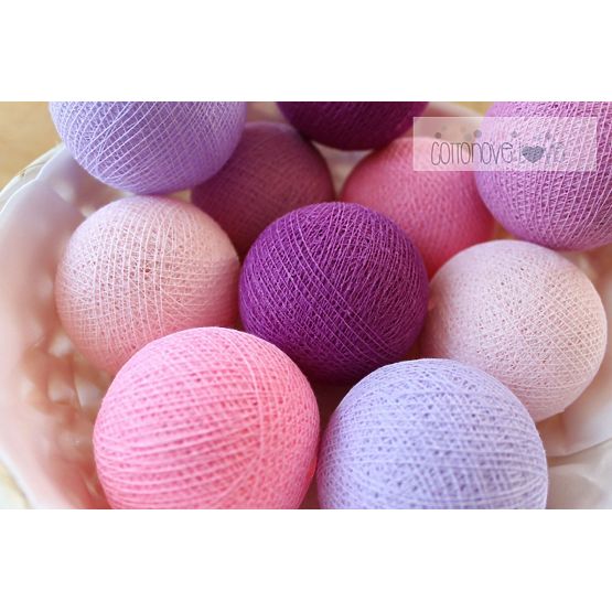 Cotton shining LED balls Cotton Balls - light berry