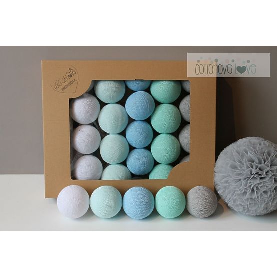 Cotton shining LED balls Cotton Balls - mint pastel