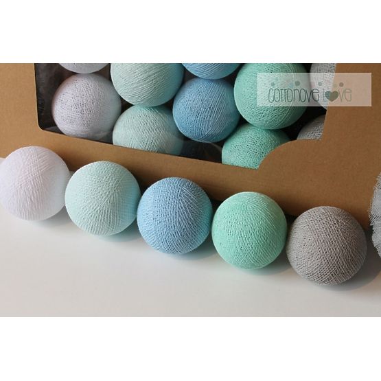 Cotton shining LED balls Cotton Balls - mint pastel