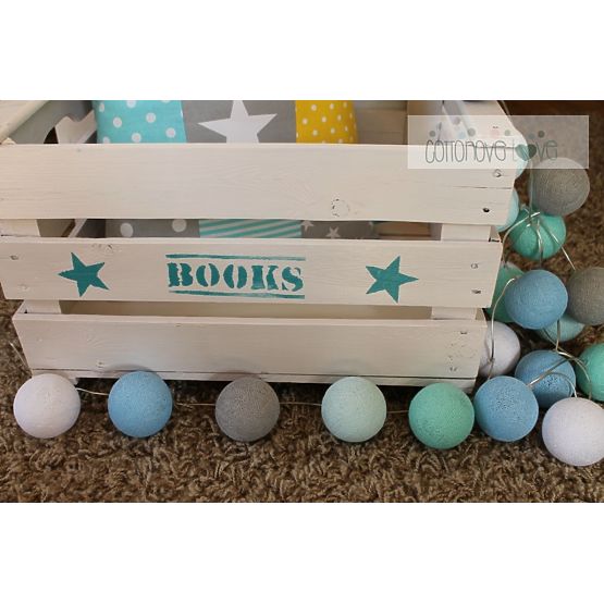 Cotton shining LED balls Cotton Balls - mint pastel