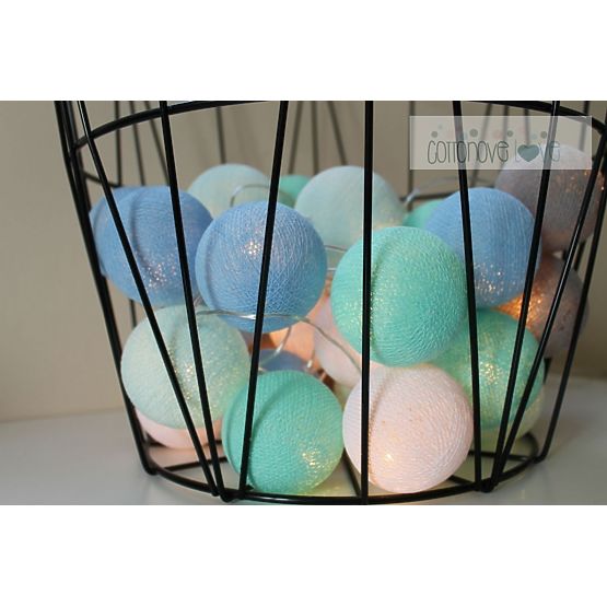 Cotton shining LED balls Cotton Balls - mint pastel